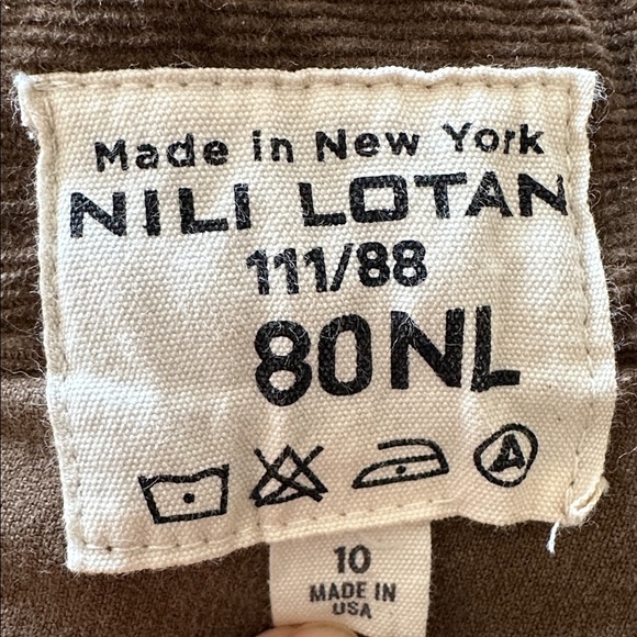 Nili Lotan Shon Corduroy Pant Sz 10 Brown Barrel Horseshoe - Picture 6 of 13